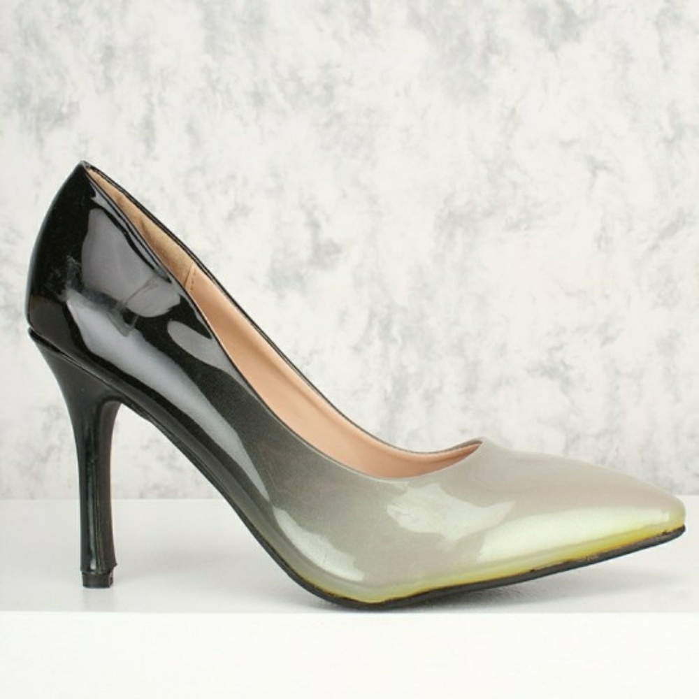 Zara Ombre Black to Gray 4" Heel Pumps
